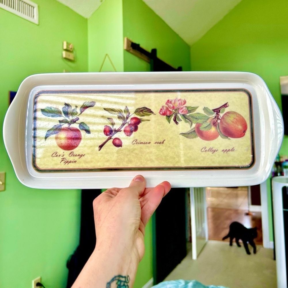 Vintage Farmhouse Exotic Fruit Nature Cute Melamine Platter Kitchen Display